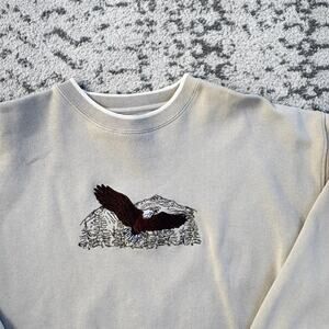 Vtg David Taylor Embroidered Eagle Mountain Graphic Crewneck Sweatshirt XL